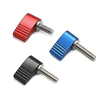 Vista 3 de Tornillos M6 con mango Tornillos de pulgar roscado macho Perilla giratoria Tornillo de pulgar ajustable Perilla giratoria con ala única, 2 piezas