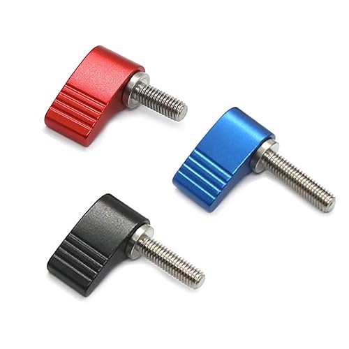 Miniatura 3 de Tornillos M6 con mango Tornillos de pulgar roscado macho Perilla giratoria Tornillo de pulgar ajustable Perilla giratoria con ala única, 2 piezas