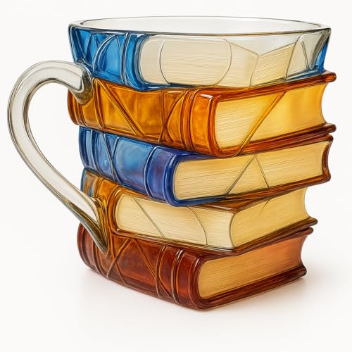 Stayins Buchtasse 3d Buch Tasse Büchertasse Buchtasse aus Glas Bücher Tasse
