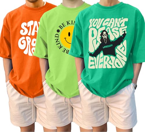 Image of LEOTUDE Men's Cotton Oversized Fit T-Shirt