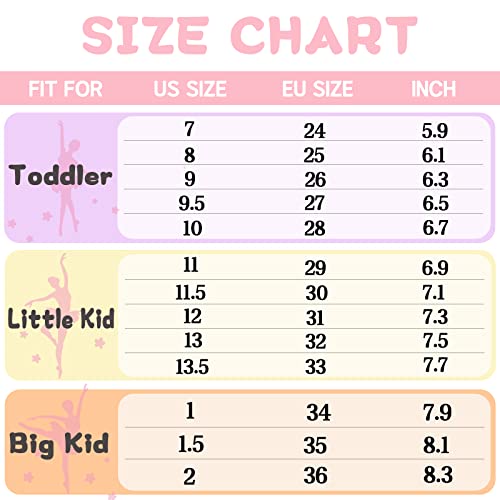 Girls Ballet Shoes Glitter Split-Sole Dance Slippers Toddler Kid Practice Shoes Flats Soft Lightweight with Elastic Laces for Performance Gymnastics Yoga2