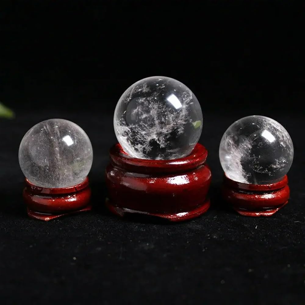 CNTUSRXT Decorative Ornaments Rock Clear Quartz Ball Crystal with Stand (Size : 45mm) Gemstone Stone