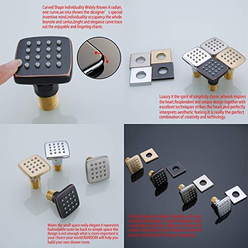 Random Shower Spa Brass Square Massage Body Jets Spray Body Shower Set,Brushed Nickel,Chrome,Oil Rubbed Bronze,Brushed Gold. (Oil Rubbed Bronze 6 Pcs) #TOP1