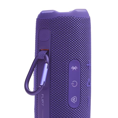 Image of JBL Flip 7 - Portable Waterproof and Drop-Proof Speaker, Bold JBL Pro Sound with AI Boost, 16Hrs of Playtime, and PushLock System with Interchangeable Accessories (Purple)