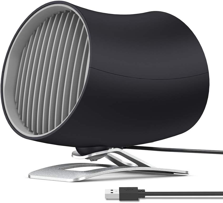 Funme Small USB Fan Portable Mini Desk Fan USB Electric Fan Adjustable 2 Speeds Double Turbo Blades Touch Control Desktop Personal Fan for Home Office Dorm Connect With PC Laptop Power Bank