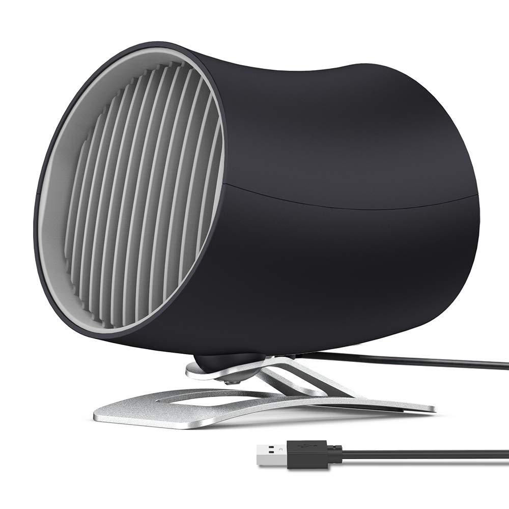 Funme Small USB Fan Portable Mini Desk Fan USB Electric Fan Adjustable 2 Speeds Double Turbo Blades Touch Control Desktop Personal Fan for Home Office Dorm Connect With PC Laptop Power Bank