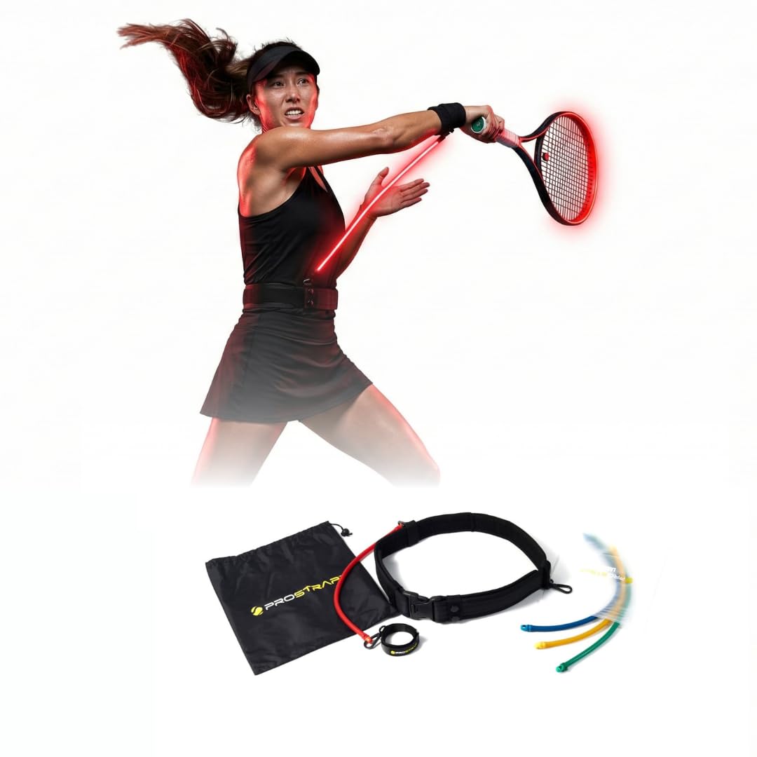 PROSTRAP-Basic Tennis Swing Trainer – Full Groundstroke Technique Tool | Wrist-to-Hip Resistance Band for Instant Feedback, Muscle Memory, Power & Spin Development