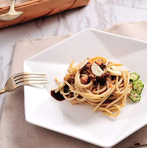 Yesland 6 Pack 10 Inch White Dinner Plates, Star-Geometric Serving Platter & Dinnerware Dish, Perfect For Dinner, Salad, Restaurant, Family Party And Kitchen Use #TOP6