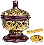 Incense Burner Bakhoor Burner Frankincense Resin - Luxury, Octagon, Bronze