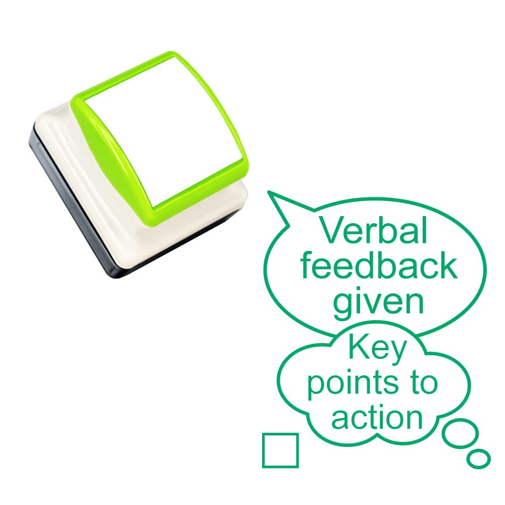 Classroom Capers Green Verbal Feedback Given. Key Points To Action Teacher Stamp. Self-Inking Stamp For Marking. 26X31mm, Reinkable, Ink*