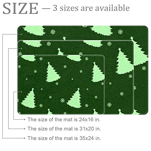 Paillasson de Noël vert absorbant tapis d'entrée antidérapant et lavable