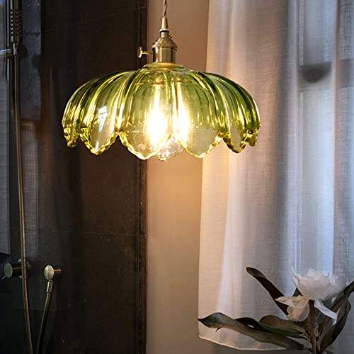 Lámpara colgante de vidrio y latón retro para comedor de estilo nórdico 7