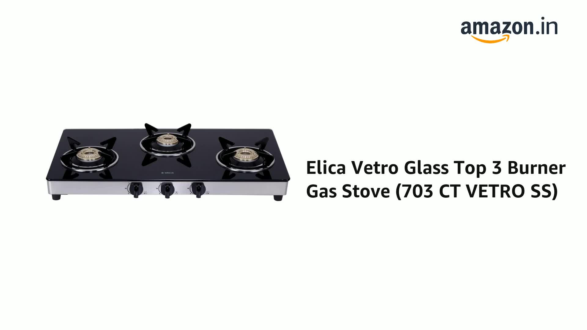 elica gas stove 703 ct vetro