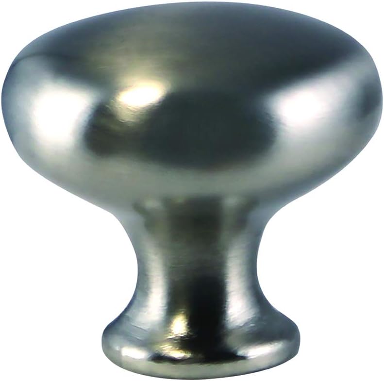 Brushed Nickel Round Mushroom Cabinet Knob with Hardware