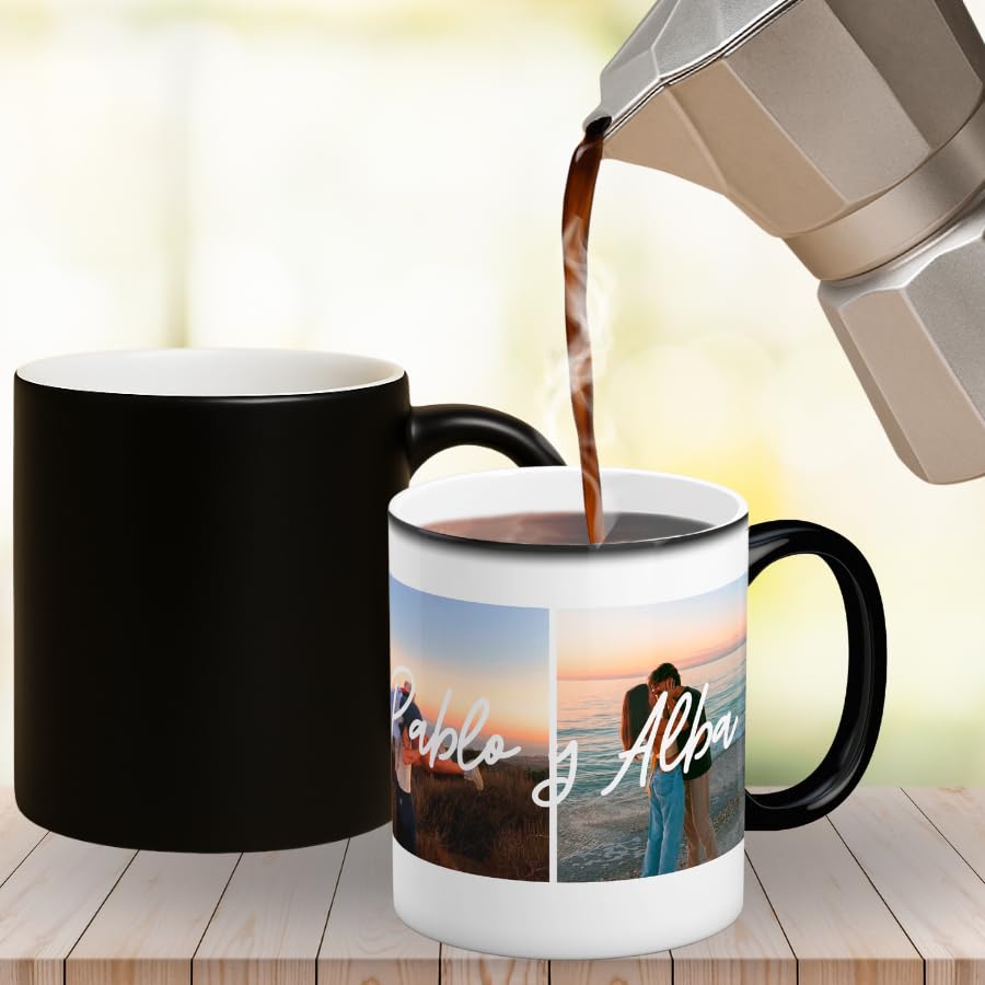 Cristal Plaque Taza Mágica Personalizada Parejas | Fotos y