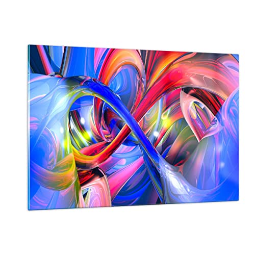 Image Tableau en Verre 120x80cm | Graphisme Abstrait Coloré Horizontal