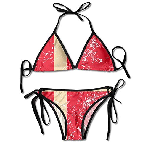AOOEDM Traje de baño de Bikini Triangular clásico con Bandera Retro de...