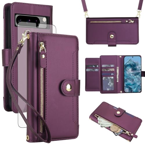Protection Pixel 8 Pro zippée anti-chute pour ranger cartes et monnaie en sécurité