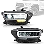 VLAND Headlights Assembly Fit for Toyota Tacoma 2016-2019 3rd Generation N300 Pickup Truck W/DRL, LED Front light w/Clear Reflective Bowl Black Housing, Plug-n-Play Headlamp