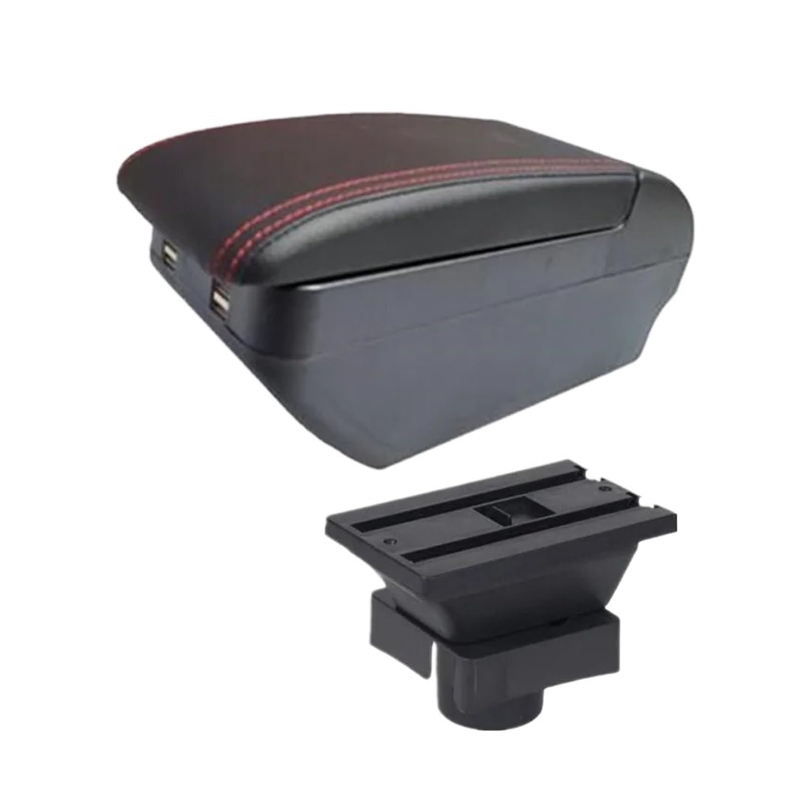 UMDJJU For Citroen For C4 Hatchback 2004-2011 Car Armrest Box Storage USB Port Retrofit Accessories Car Centre Console Armrest Box(H red line 4USB)