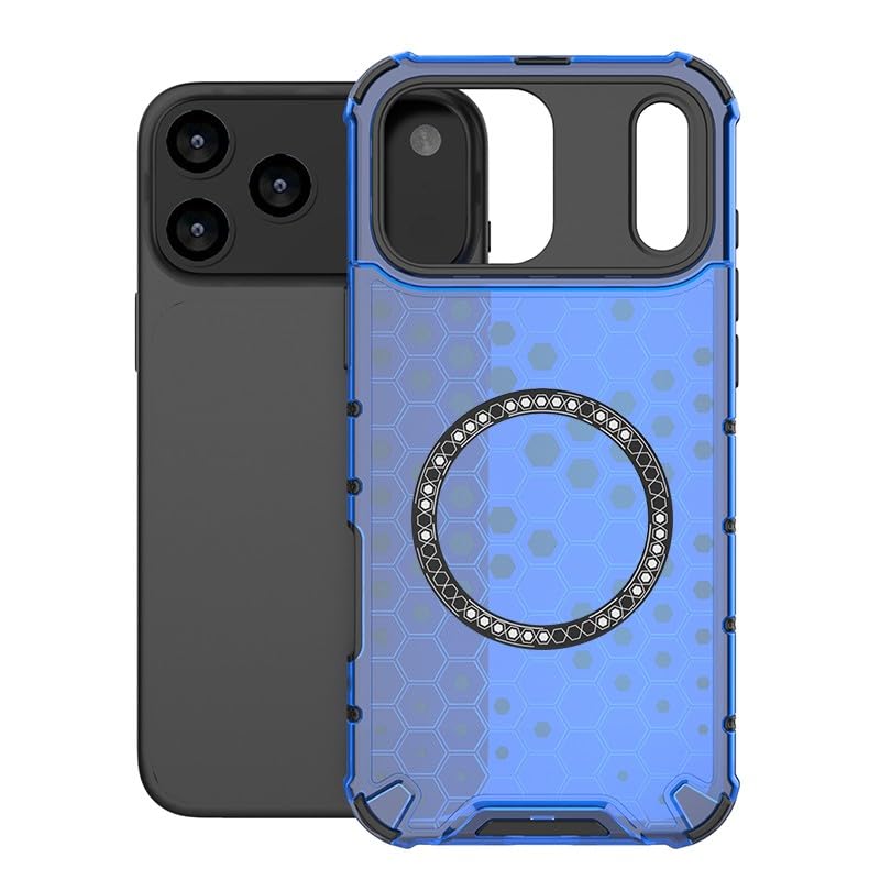 Coque iPhone 17 Pro Max bleu en silicone rigide de protection