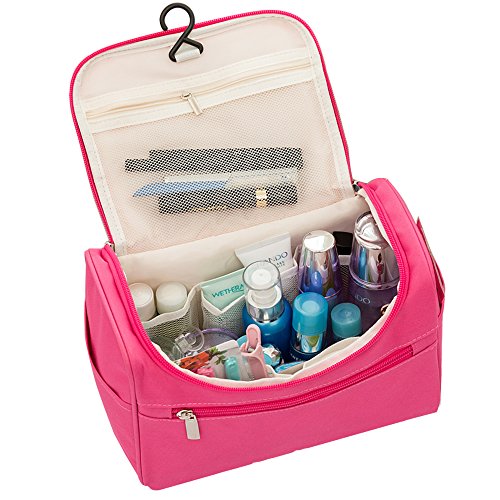 Preisvergleich Produktbild Kulturtasche Travel Kit Kulturbeutel Kosmetikkoffer Kosmetik Make-up Tasche Organizer Kosmetiktäschchen für Reise und Heimgebrauch (Pink)