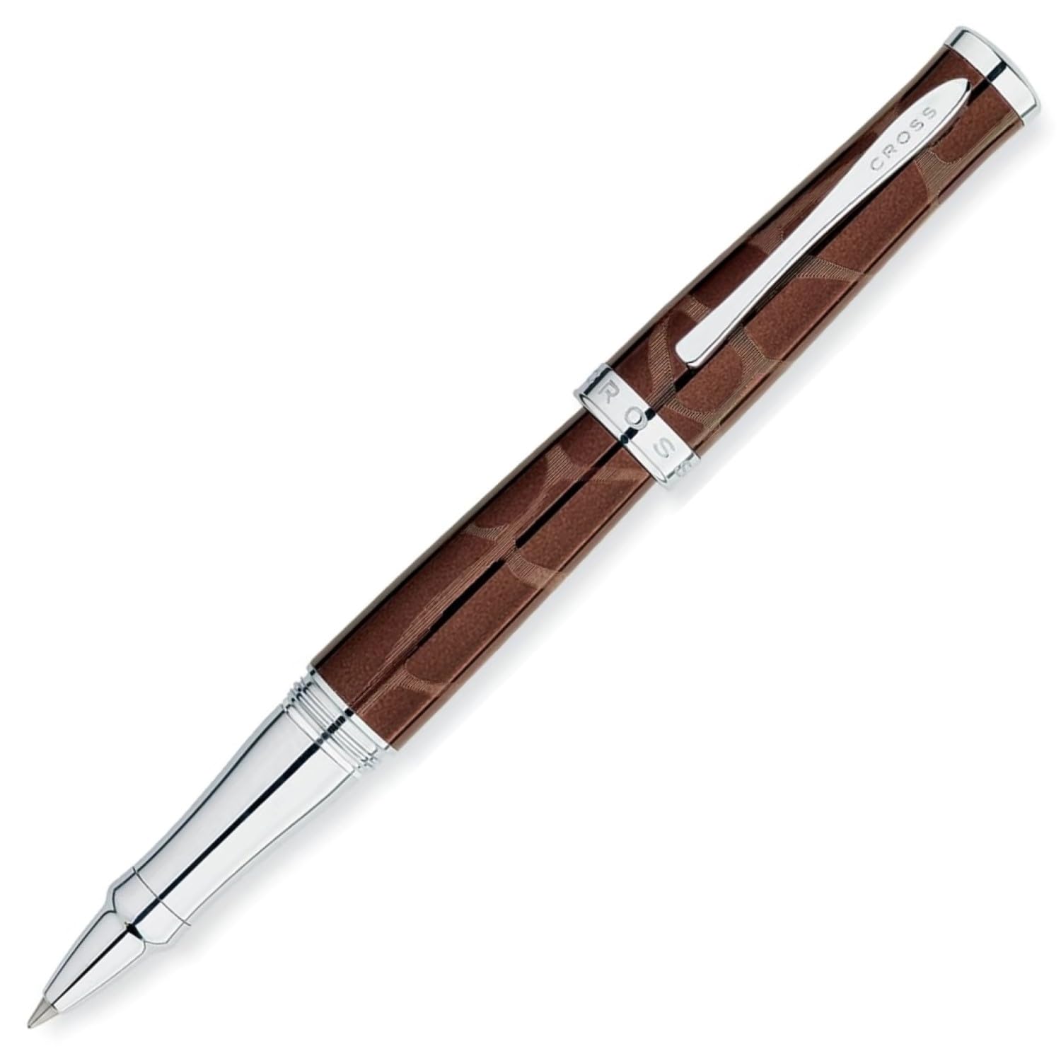 Cross Sauvage Tourmaline Lacquer and Giraffe Pattern Rollerball - Brown
