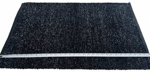 Image of House2Home Feather Cotton Blend Door Mat | 2Pc. Combo | 50x80cm | Side Binding - Available in 8 Colors (Charcoal)