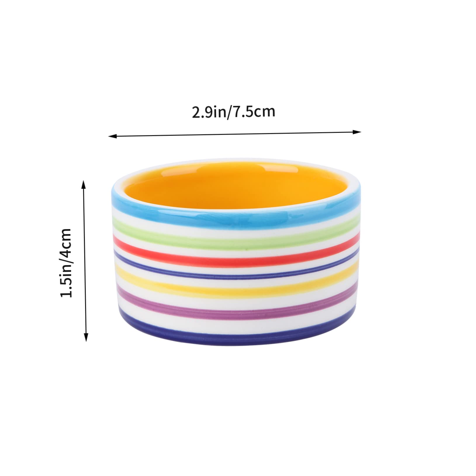 SUPVOX 2Pcs Thickened Ceramic Hamster Feeding Bowl Pet Food Bowls with Stripe Design for Hamsters Gerbils and Animals Easy to Clean and Attractive