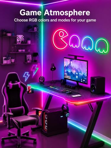 Image of MURCY USB RGB LED Neon Rope Light, Control, Remote, Flexible Silicone Waterproof Strip Light for Gaming Room, Bedroom & Ceiling