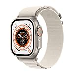 Apple Watch Ultra (GPS + Cellular, 49mm) Titanium Case with Starlight Alpine Loop - Medium(Renewed)