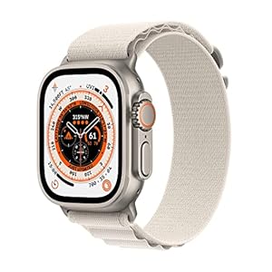 Apple Watch Ultra (GPS + Cellular, 49mm) Smart watch – Titanium Case with Starlight Alpine Loop – Small. Fitness Tracker, Precision GPS, Action Button, Extra-Long Battery Life, Brighter Retina Display