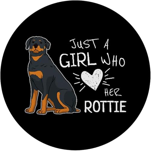 Miniatura 3 de Just A Girl Who Loves Her Rottie Rottweiler Dog Puppy Love PopSockets intercambiables PopGrip