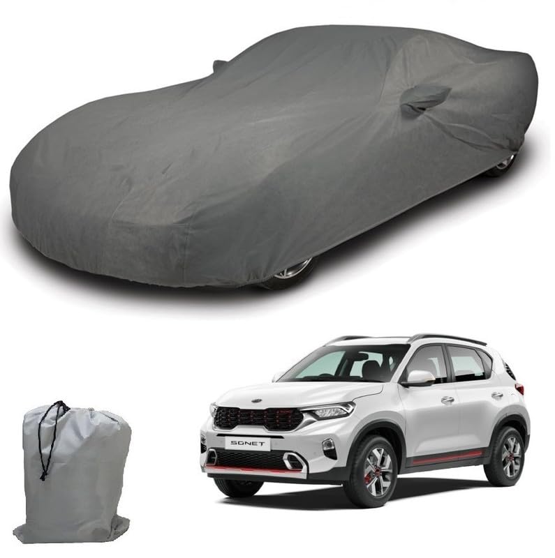 Image of ARCUATE Triple Layer Custom fit Car Body Cover for KIA Sonet |Top Layer Dustrproof | Middle Layer Waterproof | Bottom Layer Scratch Protection | Outdoor Indoor Fabric