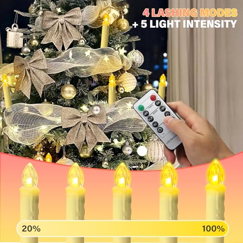 Velas con clip para árbol de Navidad que evitan cables sueltos en decoraciones de bodas 6