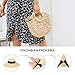 Womens Beach Sun Straw Hat - UV Protection UPF 50+ Sun Hats for Women with Wide Brim, Foldable Floppy Straw Beach Hat for Women