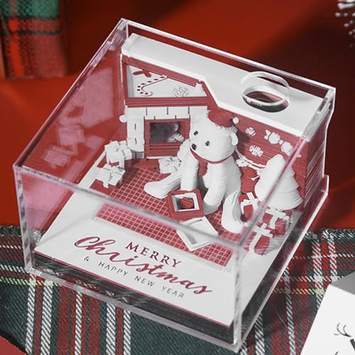 Calendario 3D papel arte Navidad oso de mesa 2