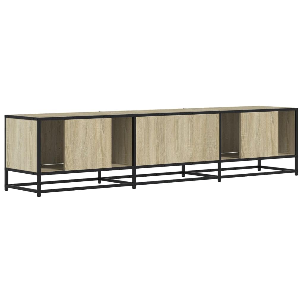 Mobile basso per TV in rovere Sonoma, 180 x 35 x 41 cm, in metallo