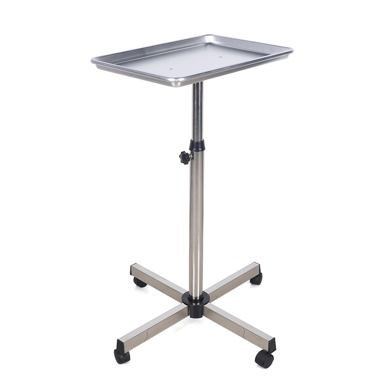 Carrito de trabajo de metal con ruedas, altura ajustable, bandeja para peluquería, carrito de salón
