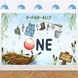 tema di pesca 1 ° compleanno decorazioni o fish ally one birthday sfondo per i ragazzi forniture per feste di primo compleanno