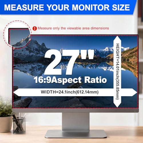 Image of [2-Pack Computer Privacy Screen Filter 27 inch Hanging Privacy Screen Protector Compatible Widescreen Computer Monitor with Aspect Ratio 16:9,Anti-Glare Privacy Screen Protector (27 inch Diagonal)