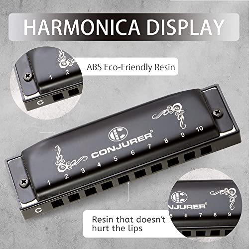 CONJURER Harmonica Blues en ré, 10 trous, 20 tons, pour adultes avec étui, pour débutants, enfants, professionnels… - Les Beatles, Paul McCartney, John Lennon, RIngo Starr, George Harrison CONJURER Harmonica Blues en ré, 10 trous, 20 tons, pour adultes avec étui, pour débutants, enfants, professionnels… – Image 6