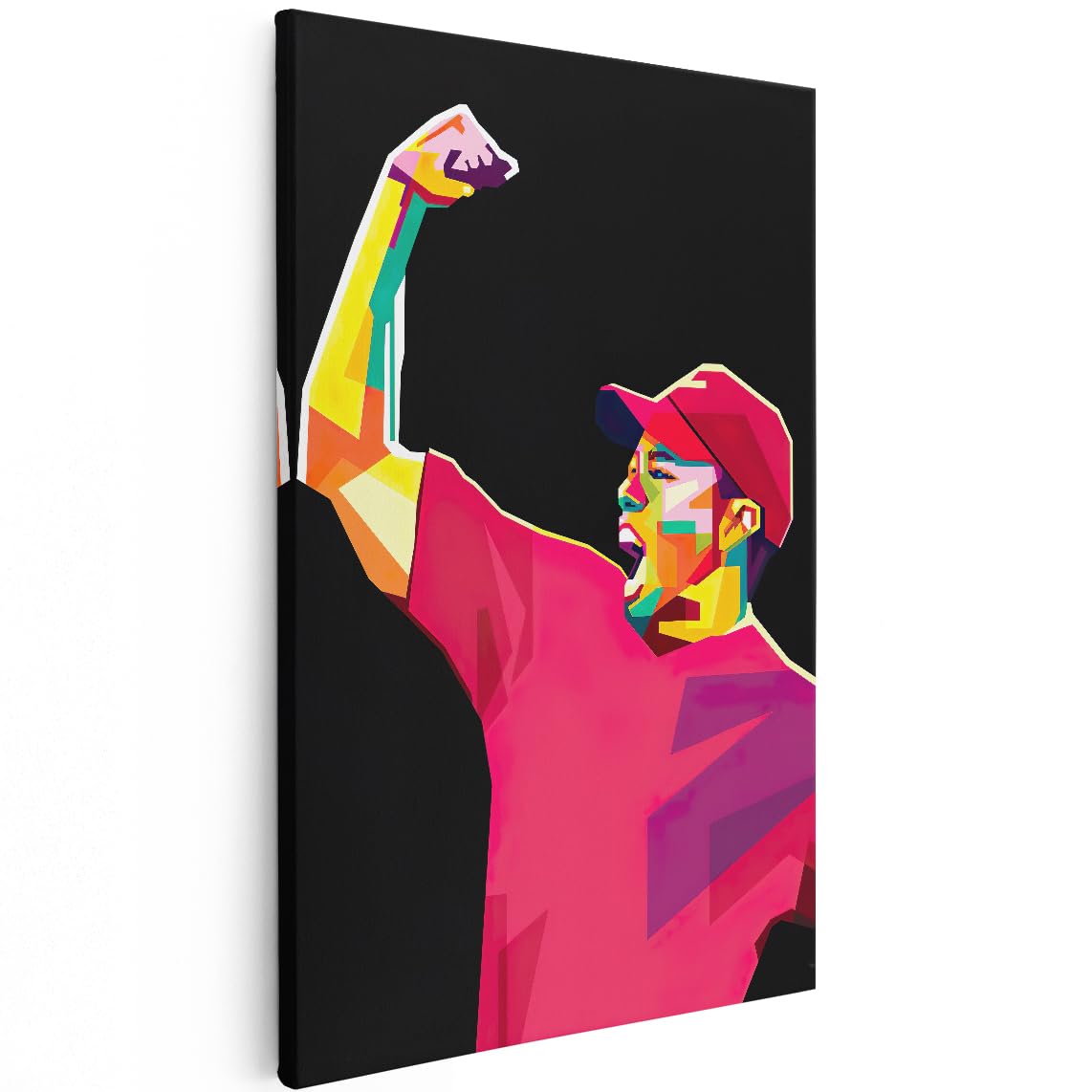 Artaza Cuadros Decoración Salón Modernos Hombre Pop Art - 80x120 cm - Grande - Cuadros Abstractos Coloridos - Decoración Pared - Cuadro Estilo Graffiti - Rojo