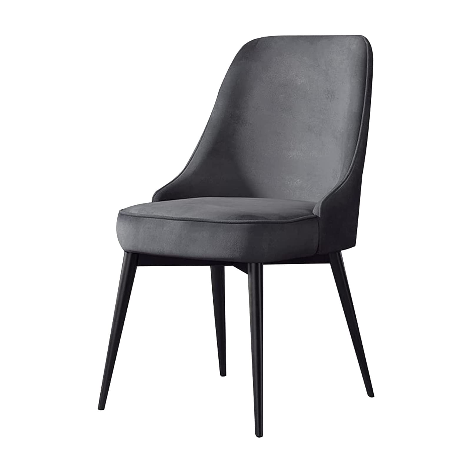 SJIALEN 1 Pcs Velvet Kitchen Chairs, with Black Legs Living Room Chairs for Office Lounge Dining Bedroom Makeup Chair Kitchen Chair (Color : Grey, Size : Black feet)