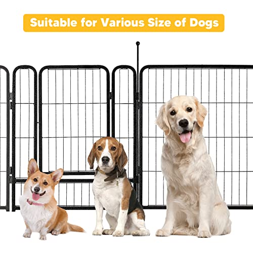 Tmee Dog Playpens 8/16 Panels Dog Pen Outdoor Dog Fence Exercise Pen 40 Inch Height Pet Play Yard Gate With Doors For Large/Medium/Small Dogs, Pet Playpen For Rv, Camping, Yard, 16 Pcs #TOP6