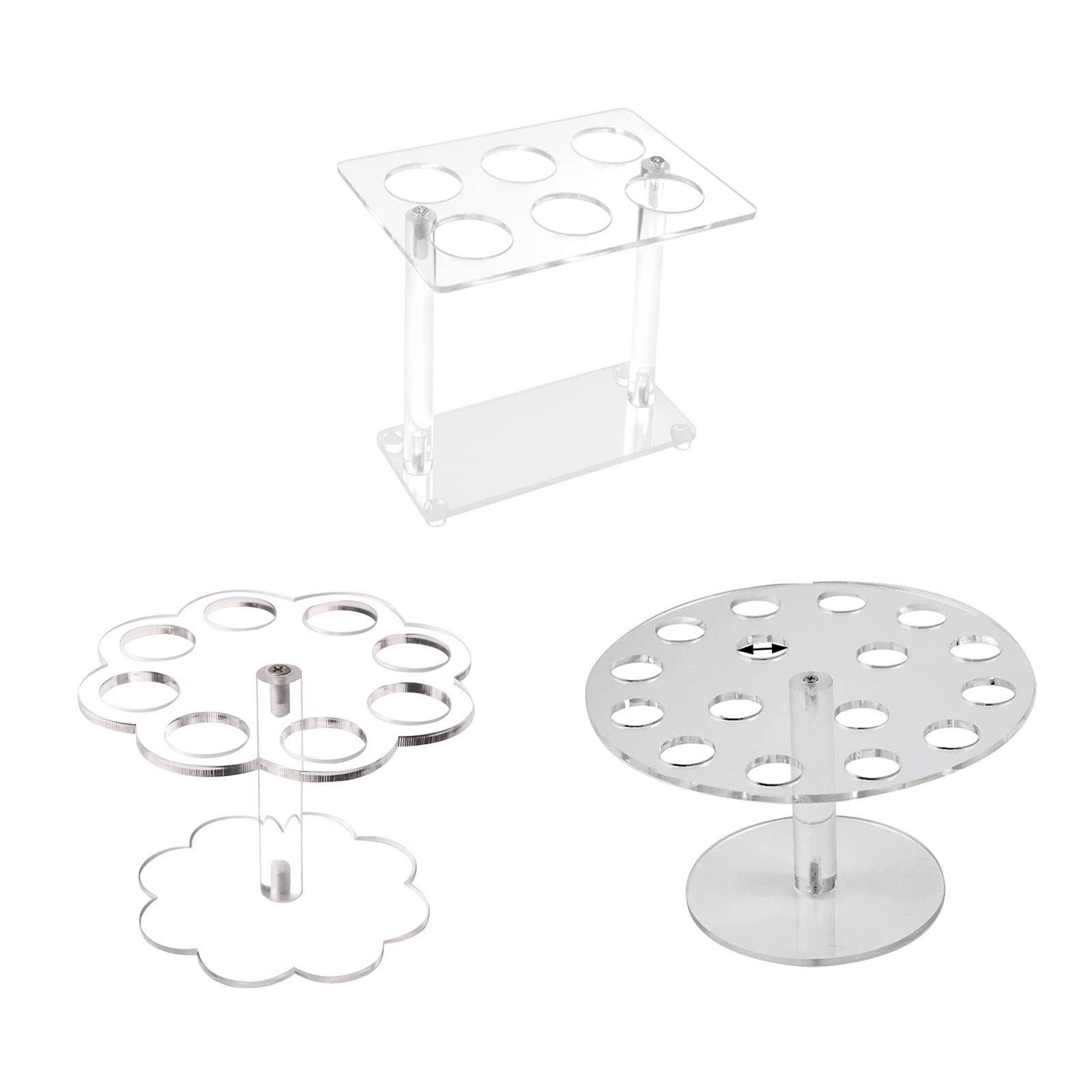 Support De Cornet De Glace 6 Trous En Acrylique - Présentoir Transparent Pour Fêtes Et Anniversaires