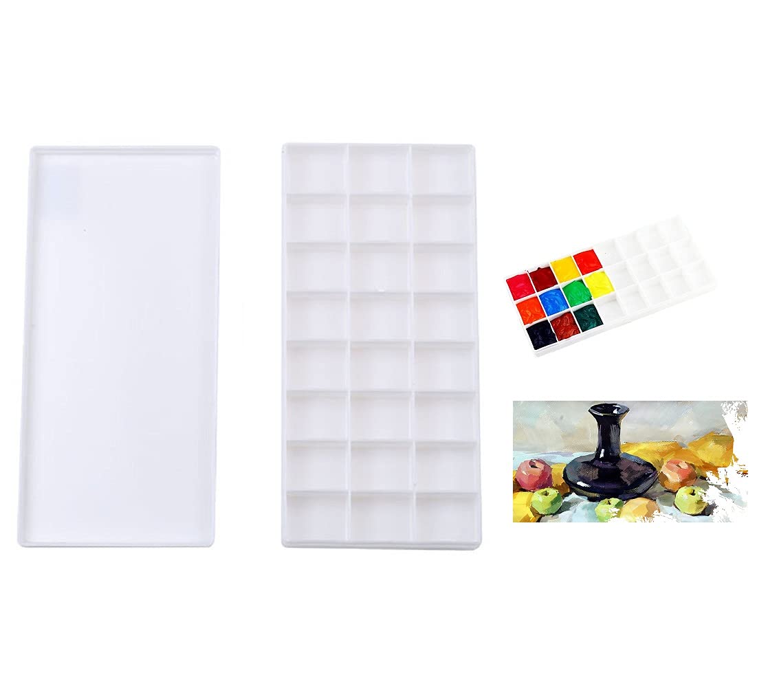 Plastic Paint Pallets, 24 Wells Painting Tray Paint Palette for Kids, Students, Artist on Project or Art Class