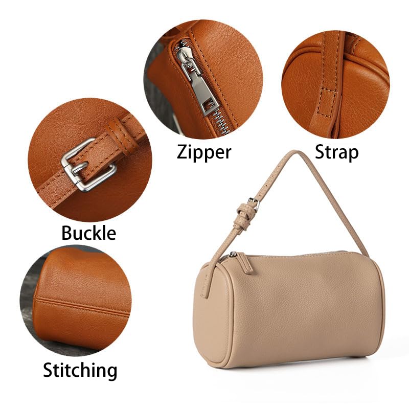 Molodo PU Leather Cylinder Bag for Women Versatile Handheld Crossbody Small Bag with Adjustable Strap Everyday Compact3