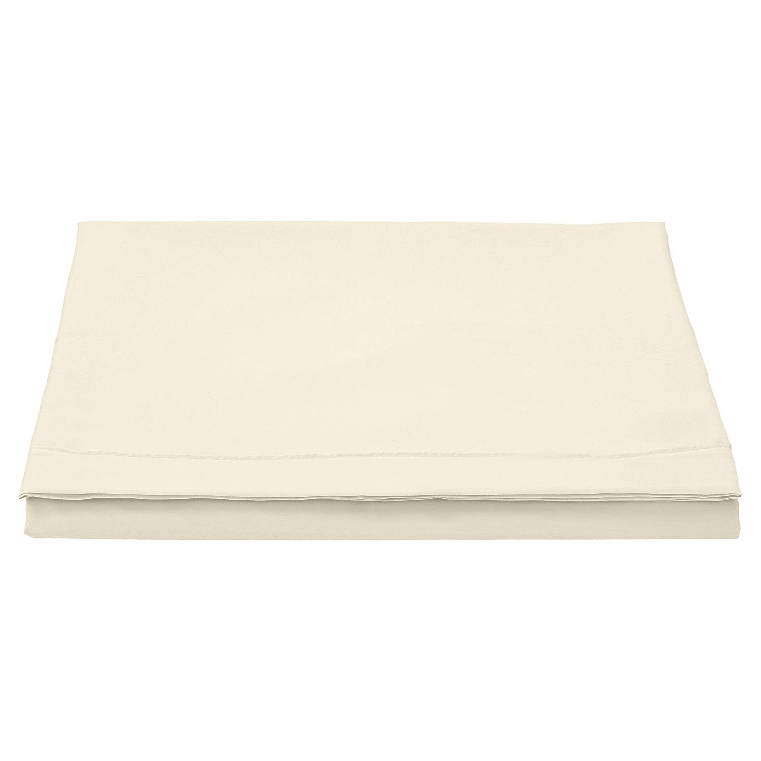 Pizuna Deluxe 100% Cotton Flat Bed Sheet King Size 300x280 cm New Ivory, 600 Thread Count Luxurios Long Staple Cotton Sateen Weave Bed Sheet New Ivory (Flat Bed Sheet - 1 PC)