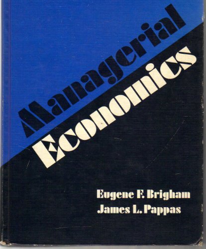 Managerial economics 0030890314 Book Cover